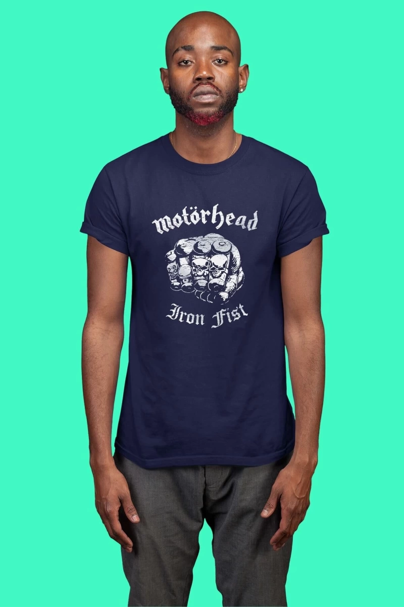 Ko Buta Motörhead Baskılı Unisex Lacivert Tişört Tk524