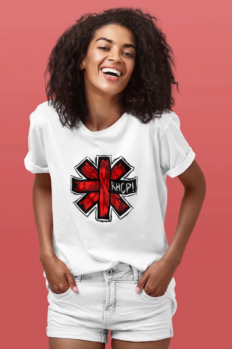Ko Buta Red Hot Chili Peppers Baskılı Unisex Beyaz Tişört To2915