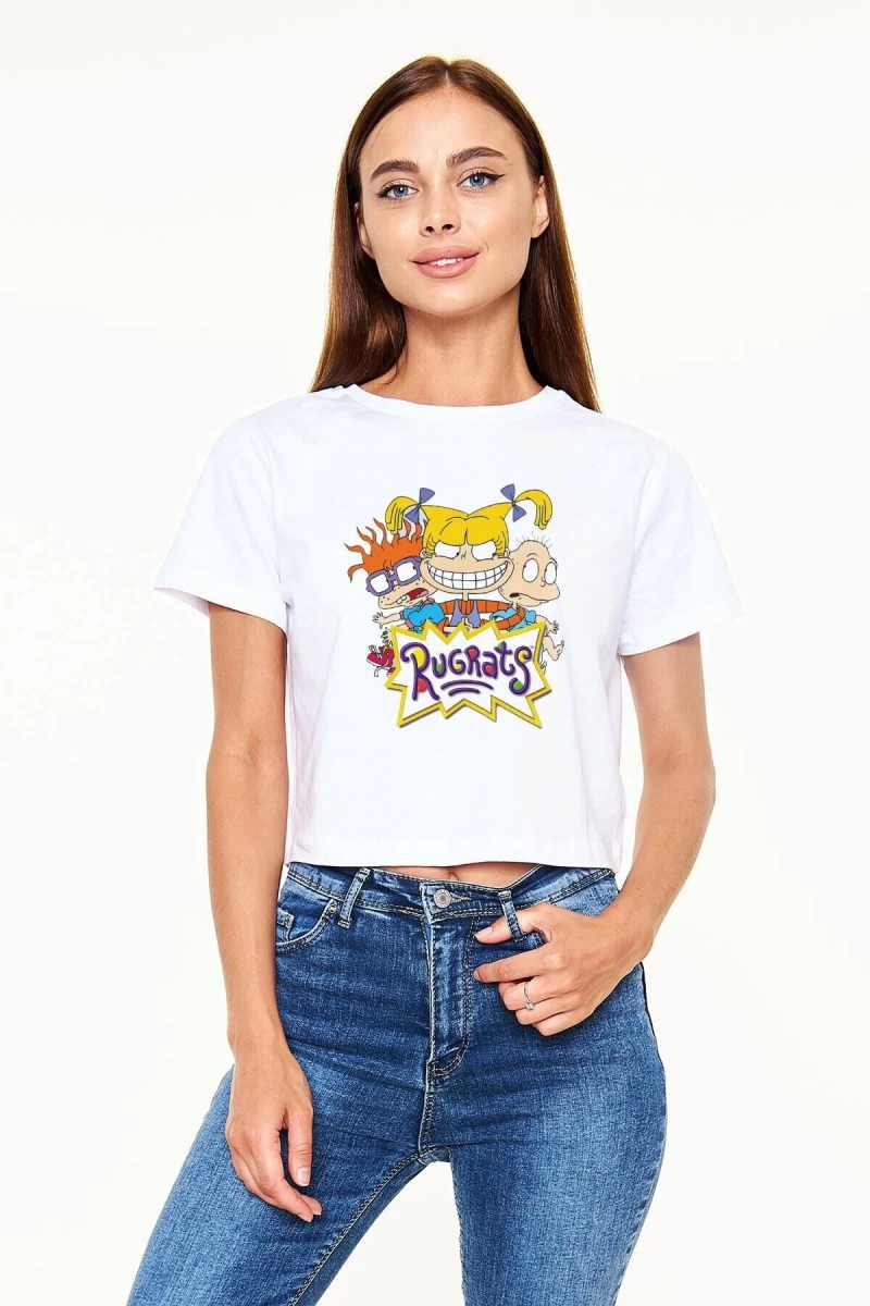 Ko Buta Rugrats Beyaz Croptop Tişört Ct6445