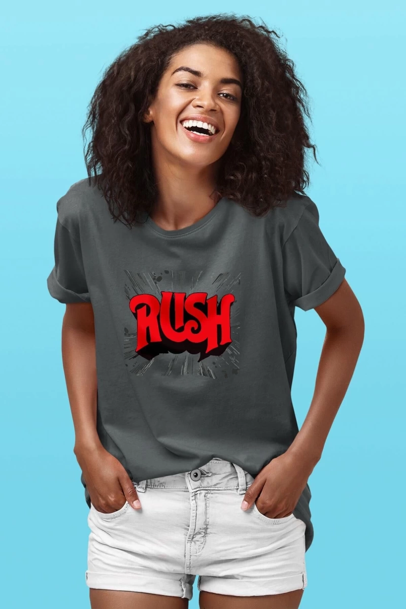 Ko Buta Rush Baskılı Unisex Füme Tişört To2946