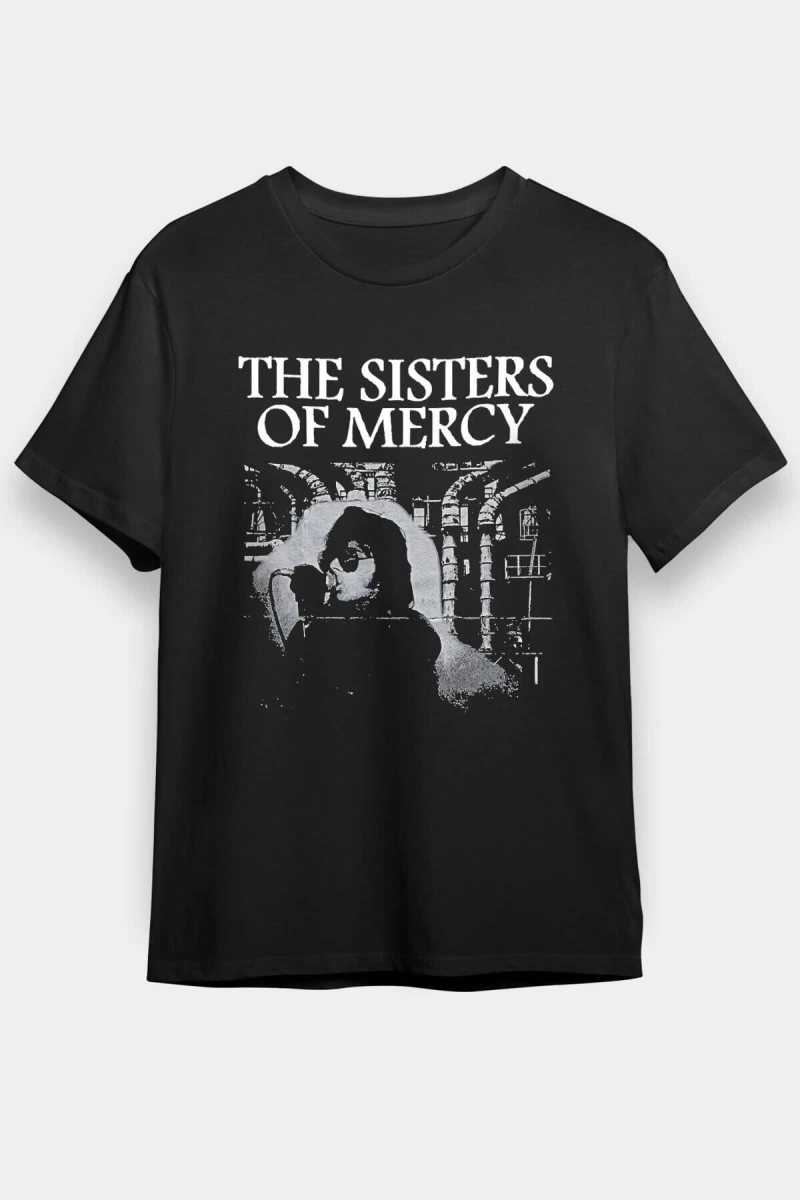 Ko Buta Sisters Of Mercy Baskılı Unisex Siyah Tişört - Tshirt T58311