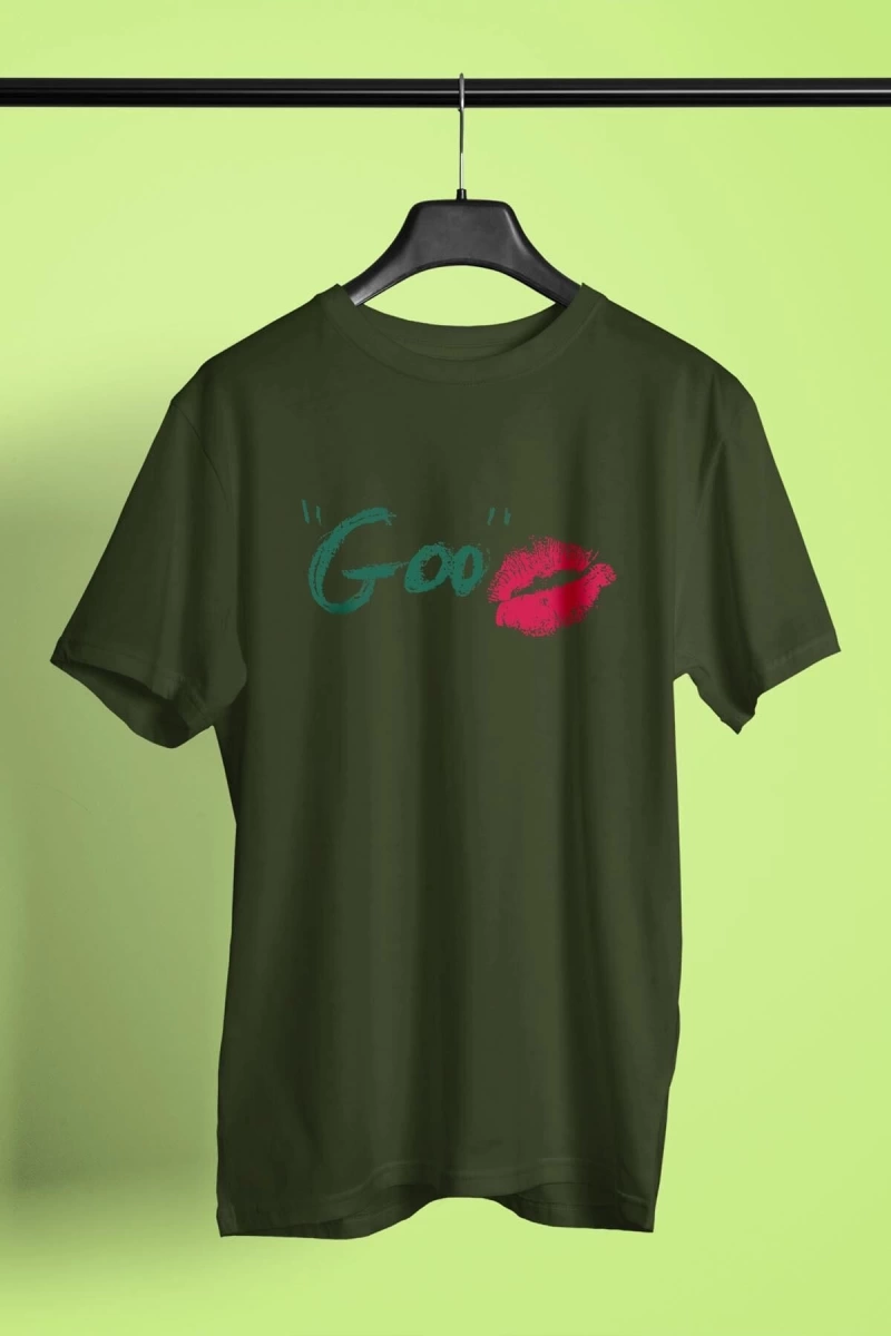 Ko Buta Sonic Youth Baskılı Unisex Haki Yeşil Tişört To1063