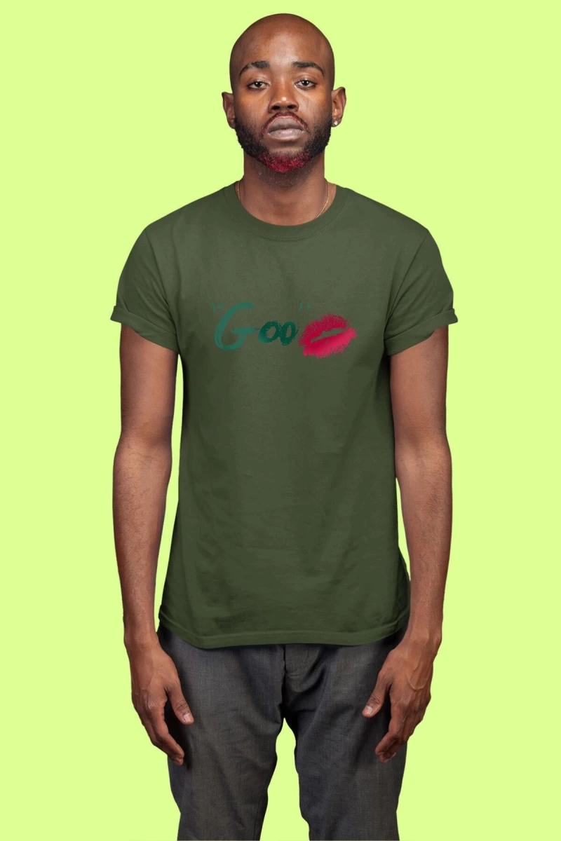 Ko Buta Sonic Youth Baskılı Unisex Haki Yeşil Tişört To1063