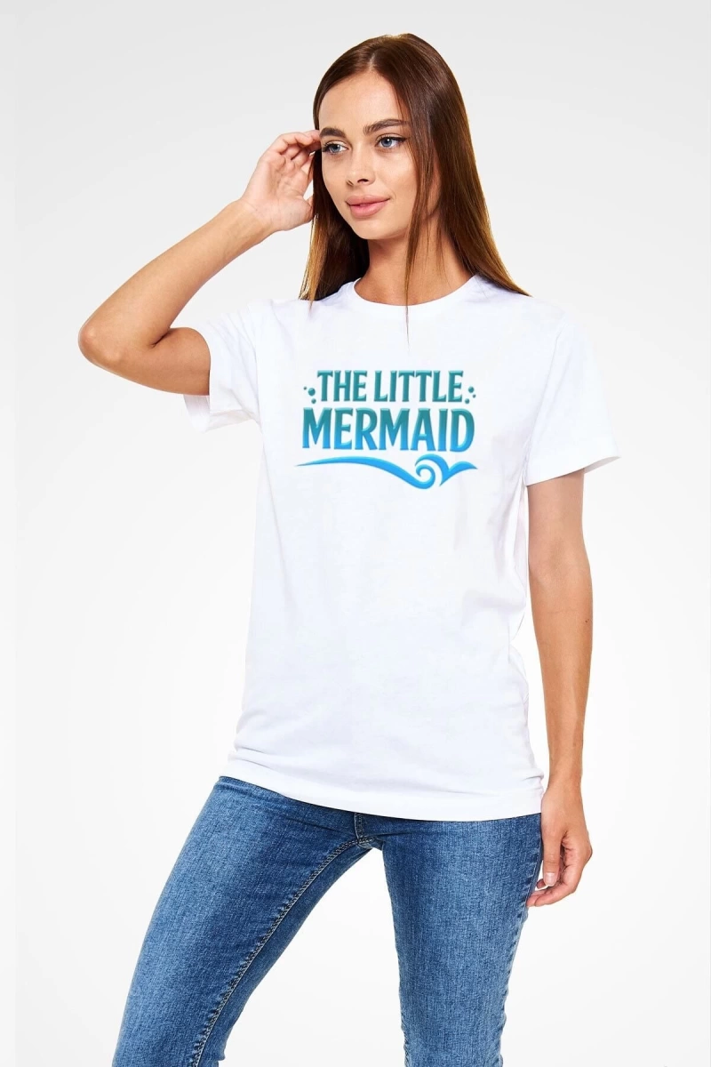 Ko Buta The Little Mermaid Beyaz Unisex Tişört T-shirt T8207