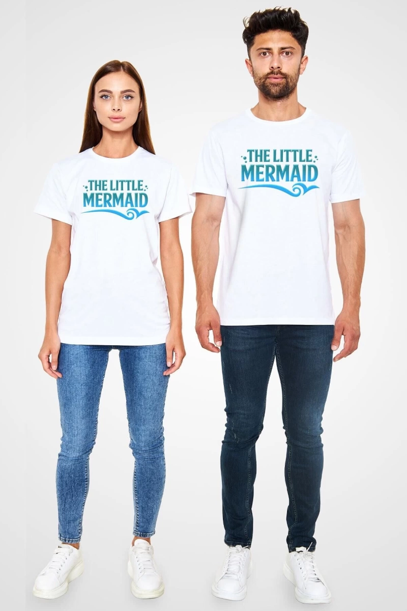 Ko Buta The Little Mermaid Beyaz Unisex Tişört T-shirt T8207