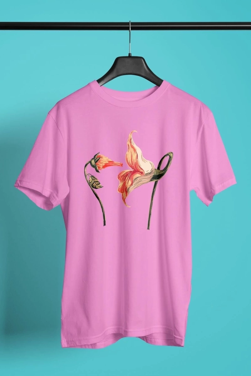 KO ButaDigi Pink Floyd Baskılı Unisex Pembe Tişört TO551
