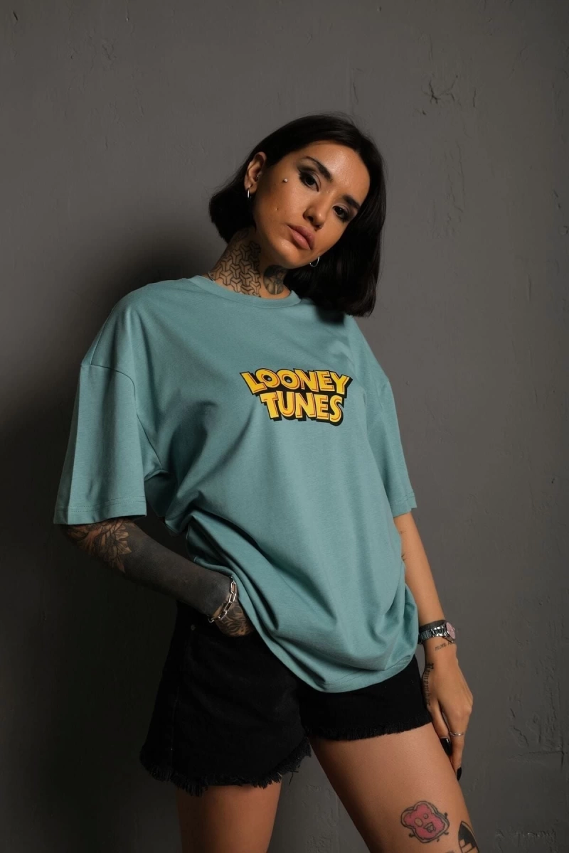 KOD:IZEI Unisex Çizgi Karakter Baskılı Pamuklu T-shirt PLZ-1003