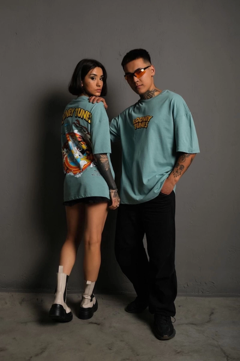 KOD:IZEI Unisex Çizgi Karakter Baskılı Pamuklu T-shirt PLZ-1003