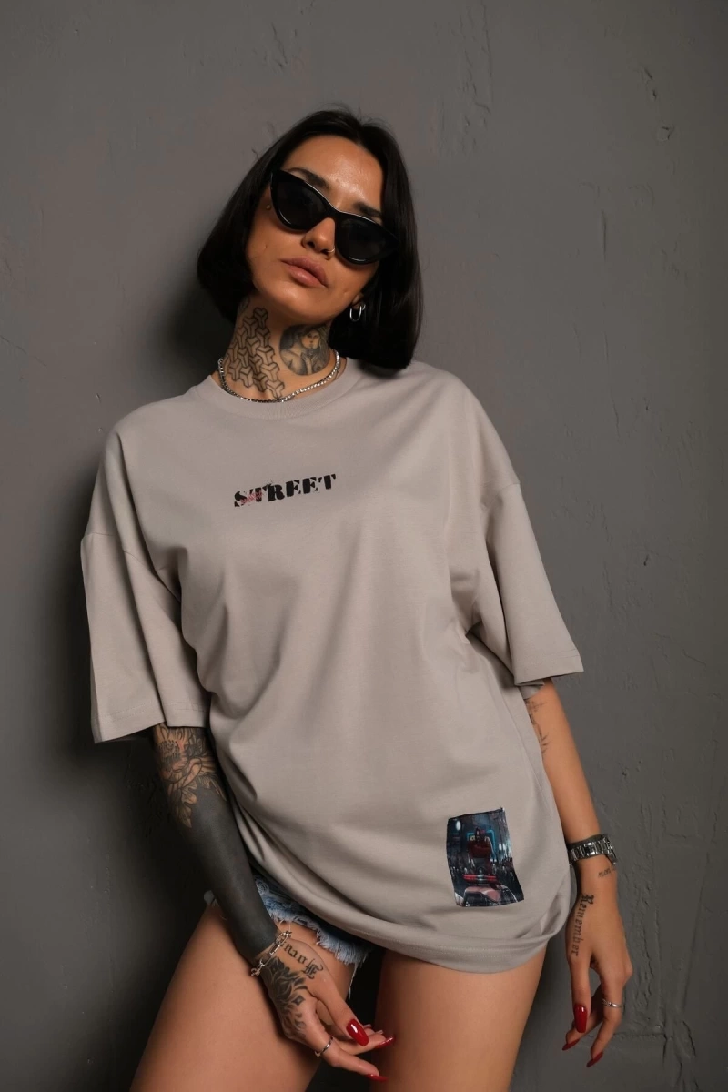 KOD:IZEI - Unisex Joker Street Baskılı Pamuklu T-shirt P--1017