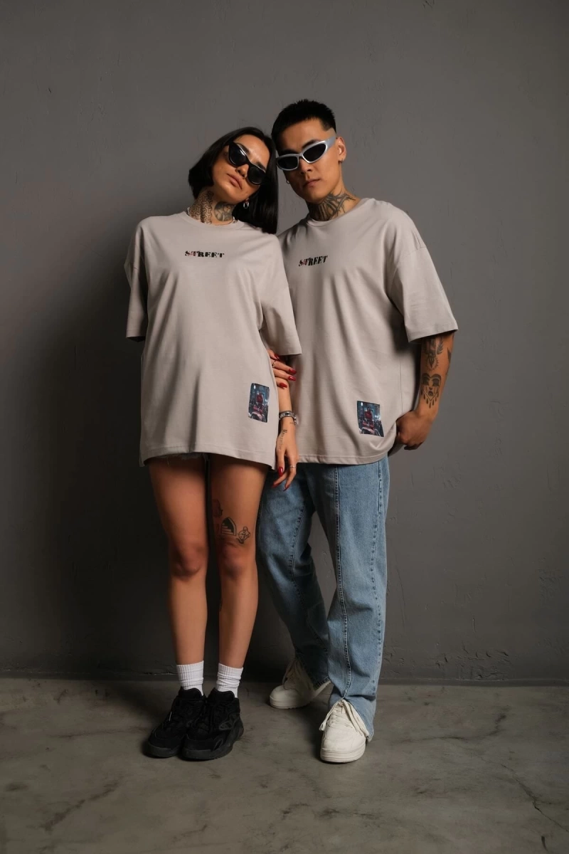 KOD:IZEI - Unisex Joker Street Baskılı Pamuklu T-shirt P--1017