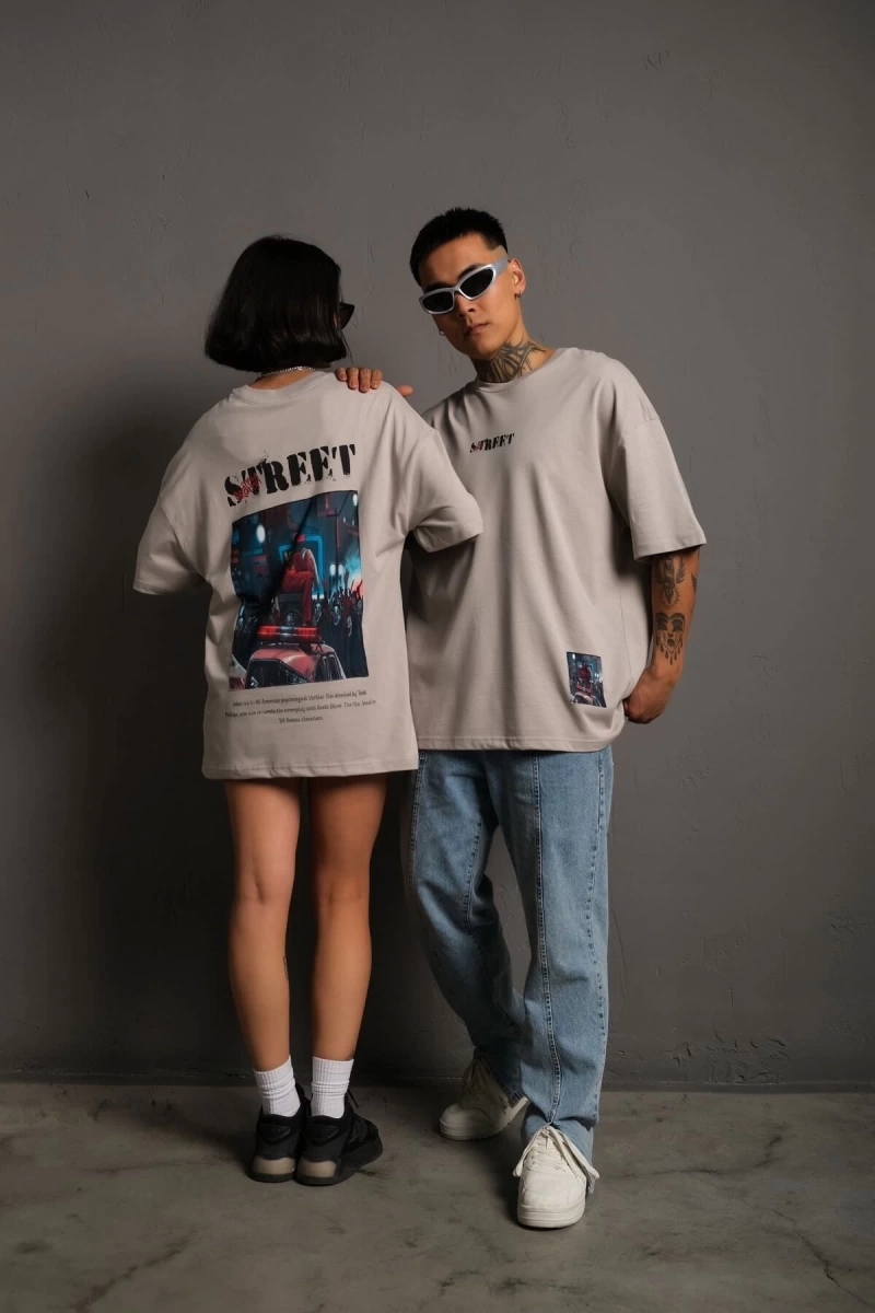 KOD:IZEI - Unisex Joker Street Baskılı Pamuklu T-shirt P--1017