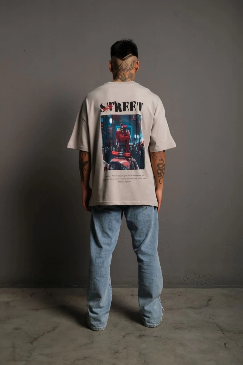 KOD:IZEI - Unisex Joker Street Baskılı Pamuklu T-shirt P--1017