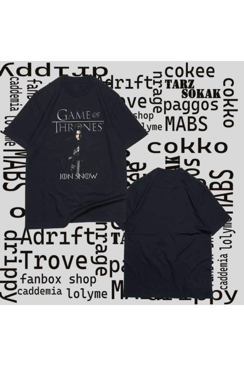 Kod Presss Unisex Siyah Jon Snow V2 Dizi Game Of Thrones T-shirt 360007tt