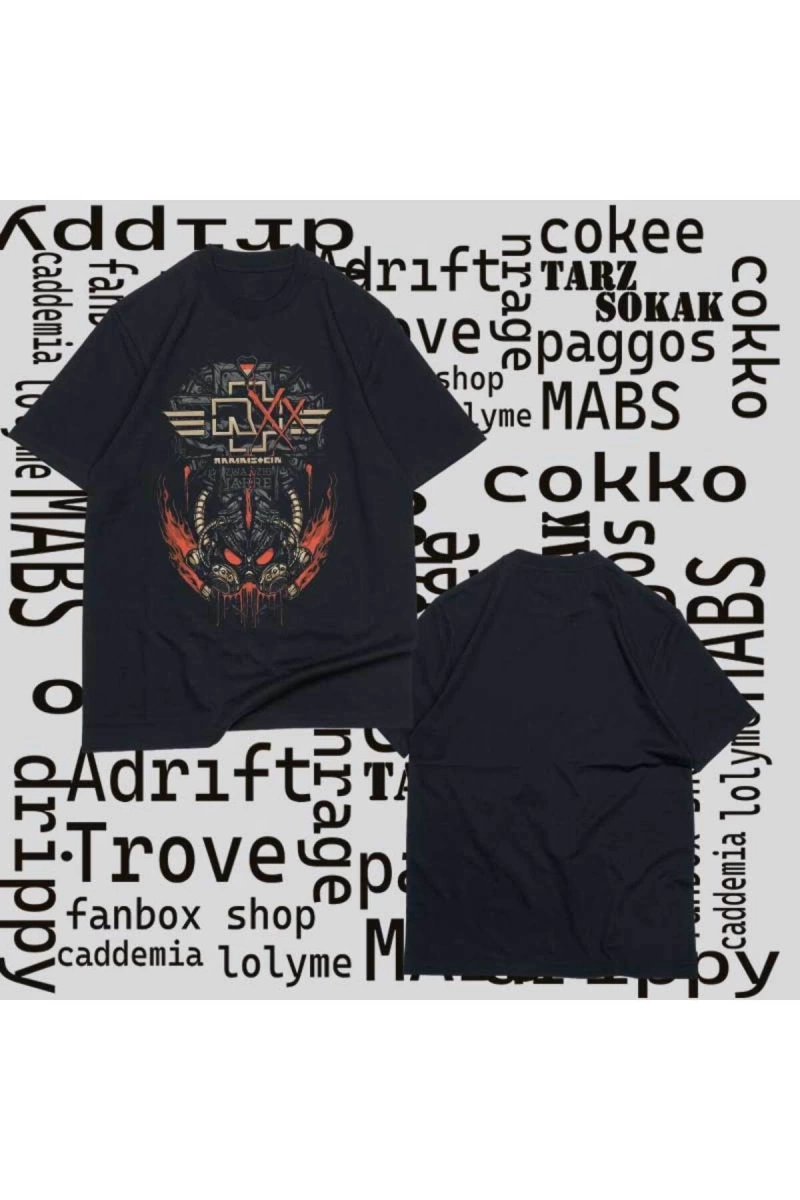 Kod Presss Unisex Siyah Zwanzig Rammstein T-shirt 106770tt
