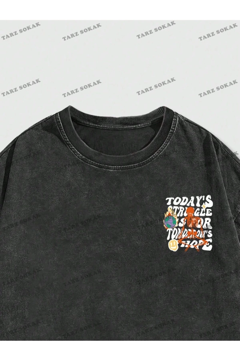 KOD Trend Street Life Erkek Grafik Baskı Yuvarlak Yaka Kısa Kollu Tişört