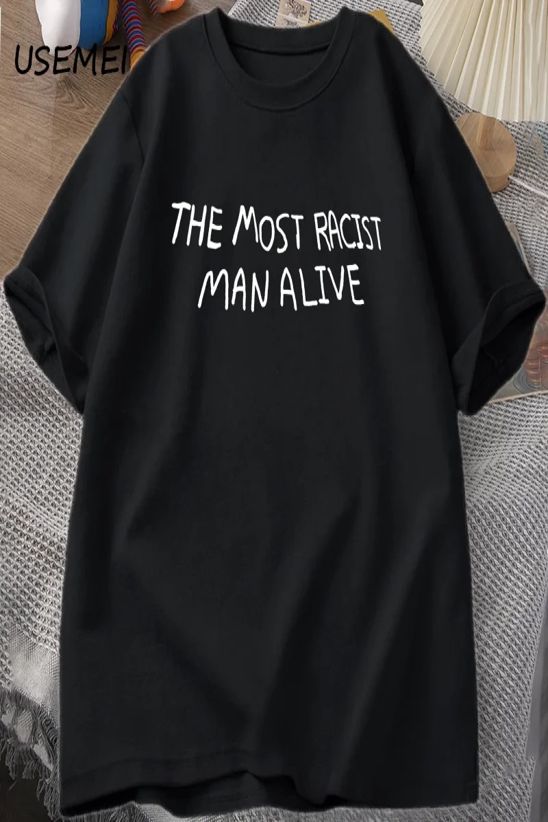Komik En Irkçı Adam Canlı Grafik T-shirt Erkek Kadın Kısa Kollu Pamuk sıfır yaka bluzlar Unis 2870