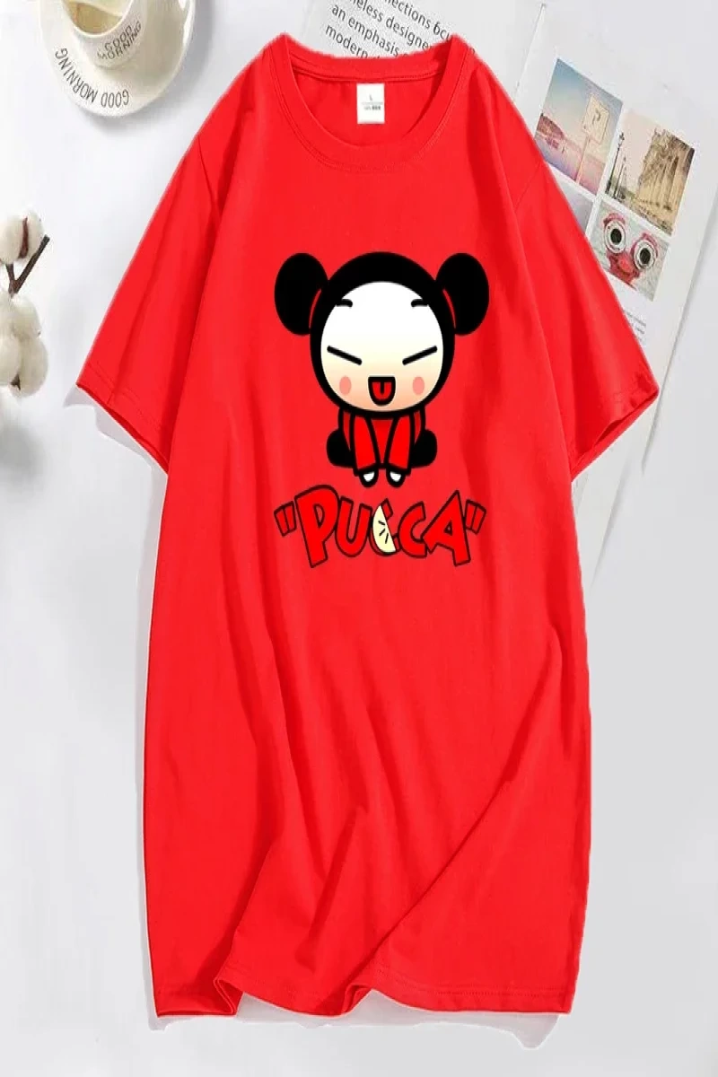Komik karikatür Pucca çin bebek T-shirt erkekler kadınlar sevimli grafik T Shirt pamuk kısa k 2929