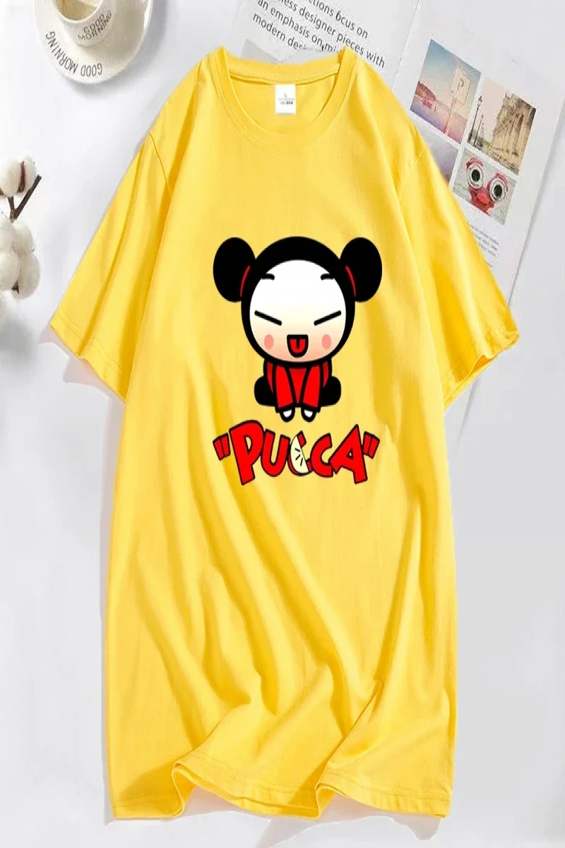 Komik karikatür Pucca çin bebek T-shirt erkekler kadınlar sevimli grafik T Shirt pamuk kısa k 2929