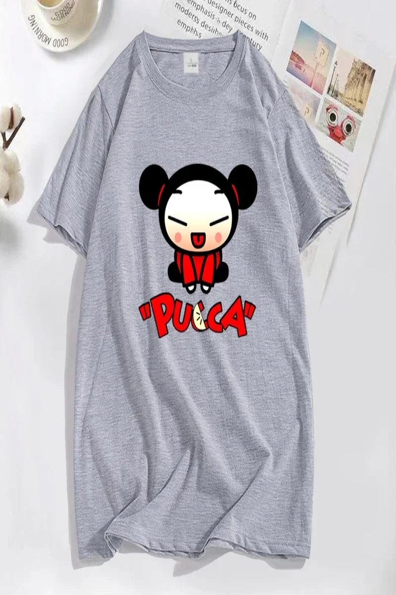 Komik karikatür Pucca çin bebek T-shirt erkekler kadınlar sevimli grafik T Shirt pamuk kısa k 2929