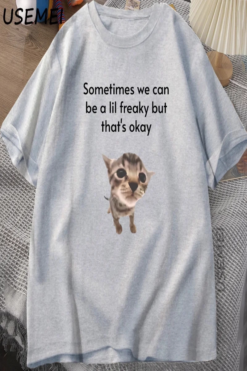Komik Kedi Grafik Tee Erkek Kadın Sevimli Hayvan Sevgilisi T Shirt Unisex T-Shirt Harajuku Er 2999
