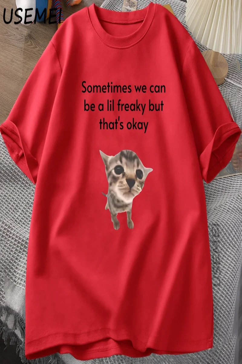 Komik Kedi Grafik Tee Erkek Kadın Sevimli Hayvan Sevgilisi T Shirt Unisex T-Shirt Harajuku Er 2999