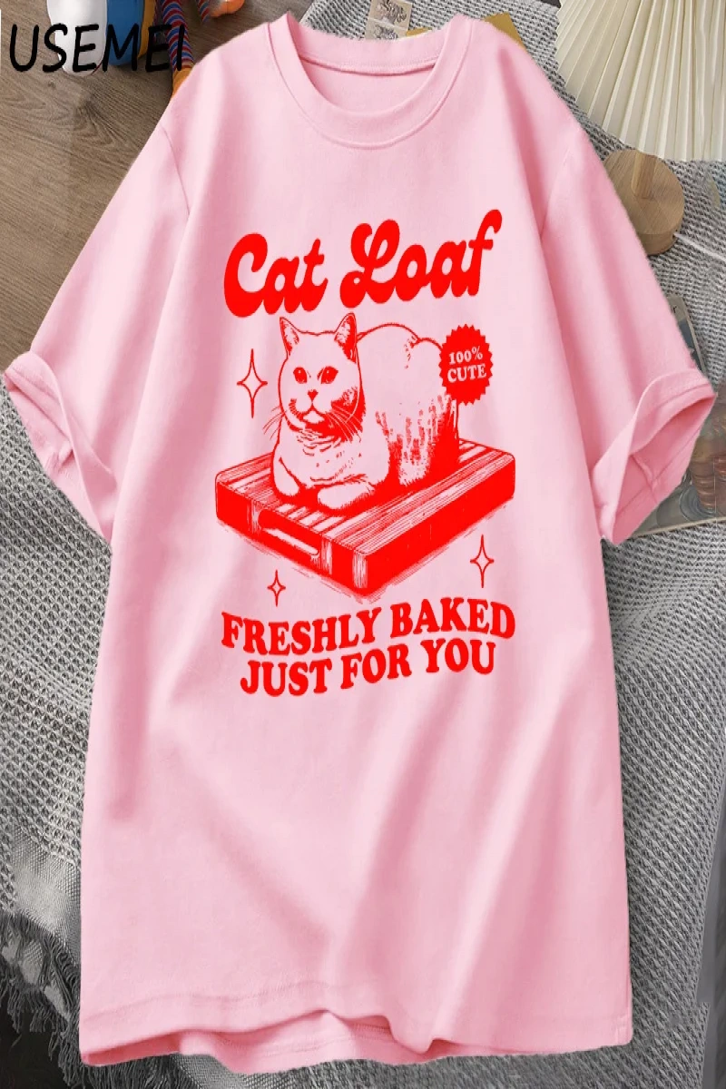 Komik kedi Loaf t-shirt erkek kadın Retro tişörtleri kedi sevgilisi grafik Tees Unisex yaz pa 3028