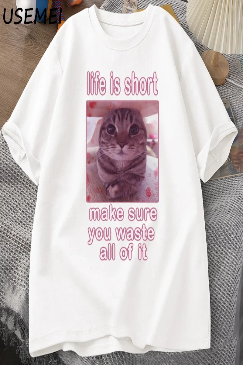 Komik Kedi Meme Grafik Tees Kediler Dank Memes T Shirt Komik Aptal Kediler T-shirt Erkek Kadı 2927