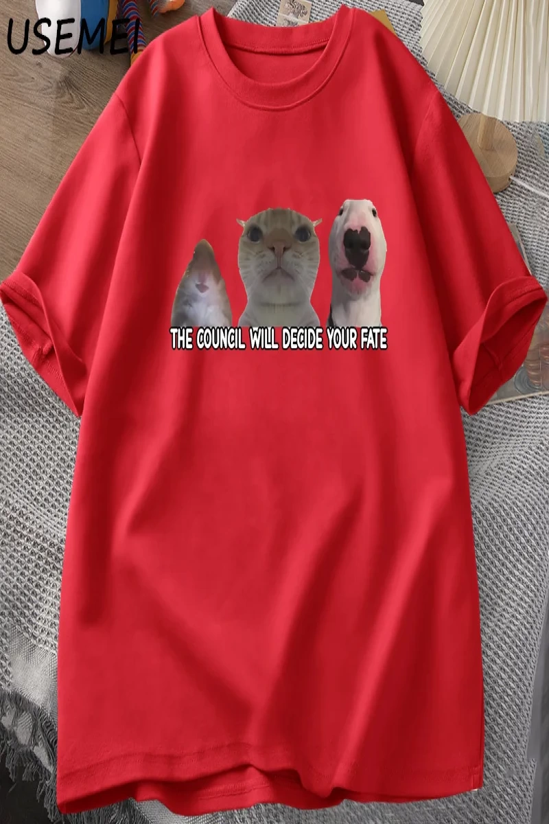 Komik Kedi Meme TeeGrafik T Shirt Erkek Kadın Aptal Hayvanlar T-shirt Pamuk Büyük Boy 2965