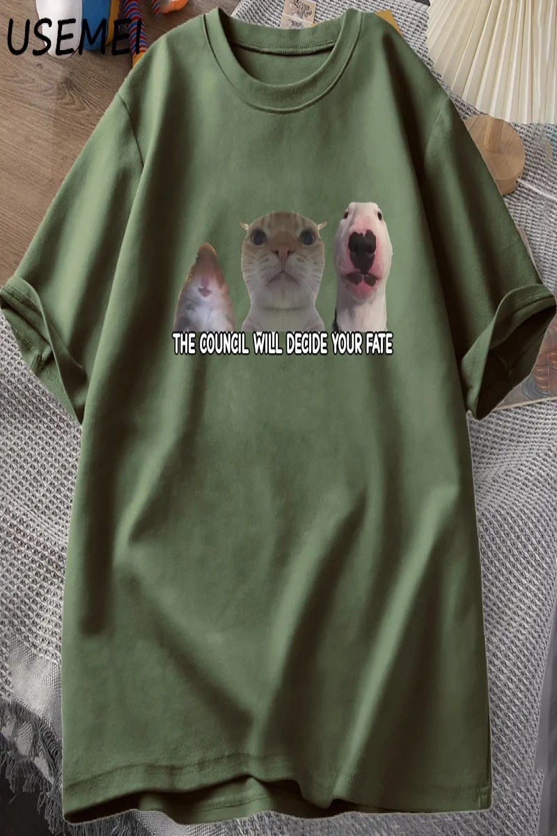 Komik Kedi Meme TeeGrafik T Shirt Erkek Kadın Aptal Hayvanlar T-shirt Pamuk Büyük Boy 2965