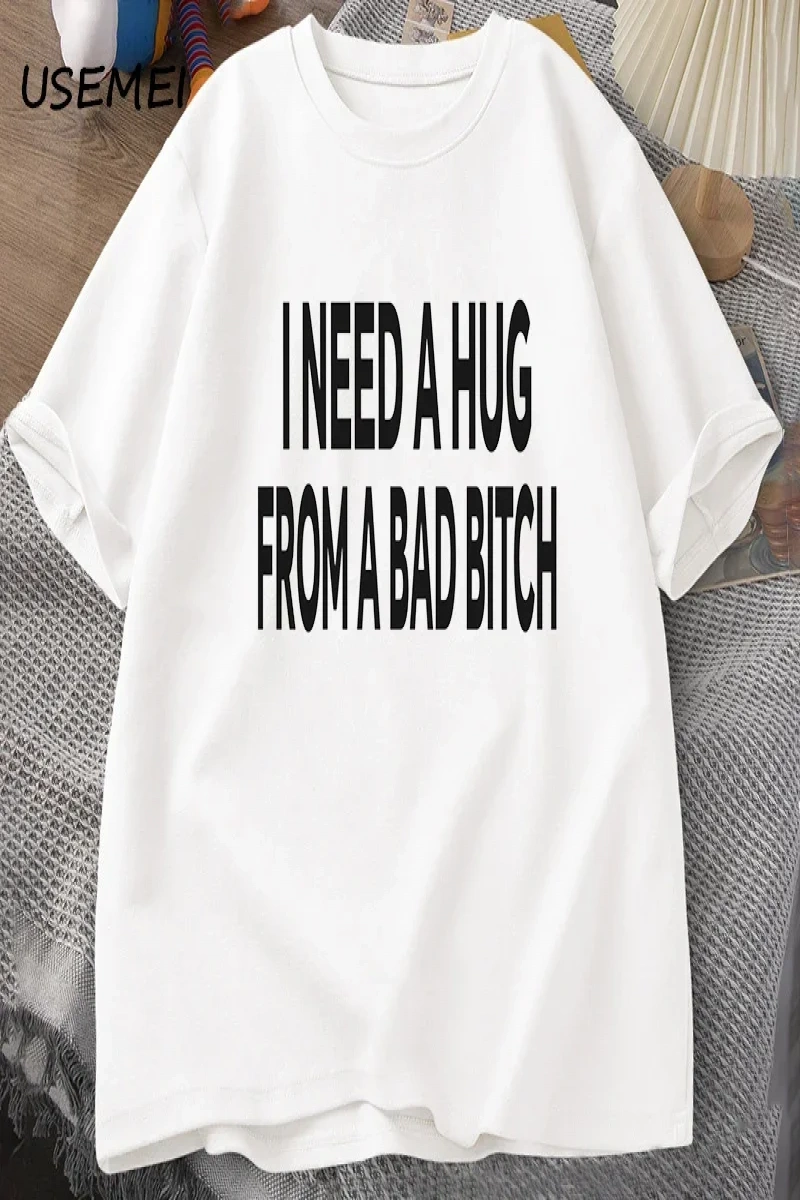 Kötü Bir Kucaklama İhtiyacım Var T-shirt Erkekler Pamuk Kısa Kollu TUmmer Baskı Rahat 2849
