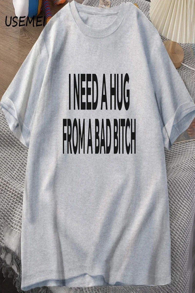 Kötü Bir Kucaklama İhtiyacım Var T-shirt Erkekler Pamuk Kısa Kollu TUmmer Baskı Rahat 2849