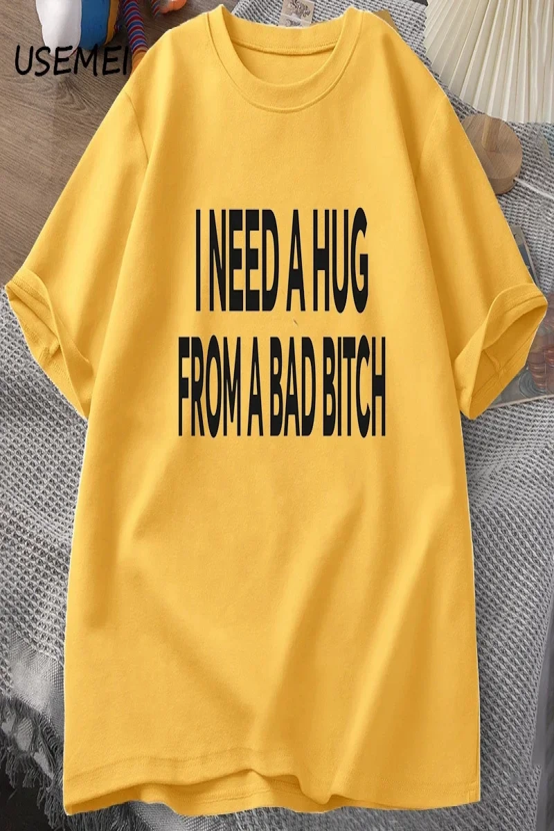 Kötü Bir Kucaklama İhtiyacım Var T-shirt Erkekler Pamuk Kısa Kollu TUmmer Baskı Rahat 2849