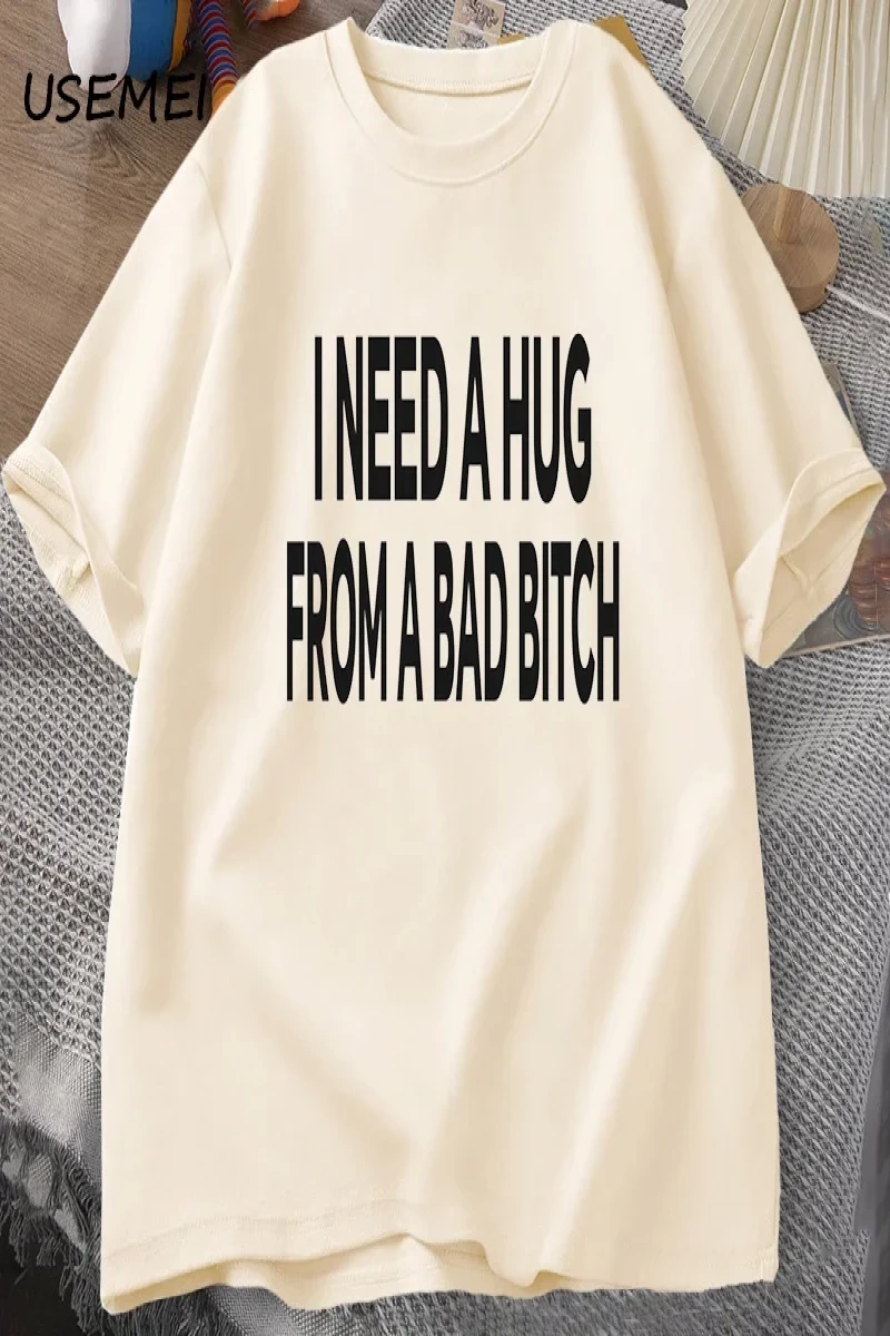 Kötü Bir Kucaklama İhtiyacım Var T-shirt Erkekler Pamuk Kısa Kollu TUmmer Baskı Rahat 2849