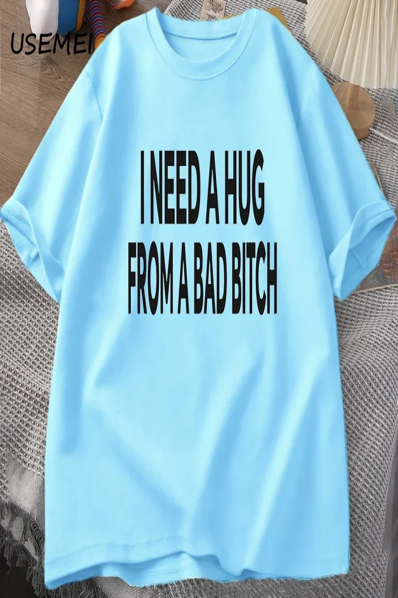 Kötü Bir Kucaklama İhtiyacım Var T-shirt Erkekler Pamuk Kısa Kollu TUmmer Baskı Rahat 2849