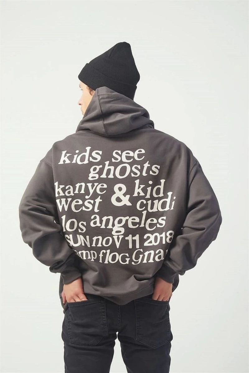 Ksg Oversıze Sweatshirt Hoodie Koyugrı Gri