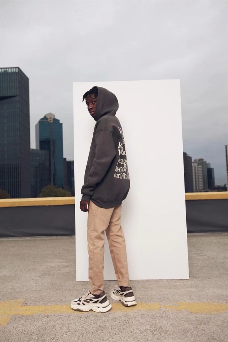 Ksg Oversıze Sweatshirt Hoodie Koyugrı Gri