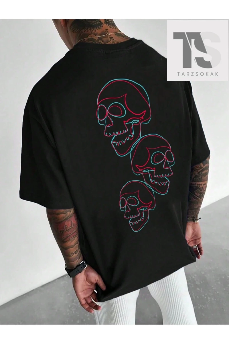 LEGND Gül Ve Harf Baskılı Erkek T-Shirt
