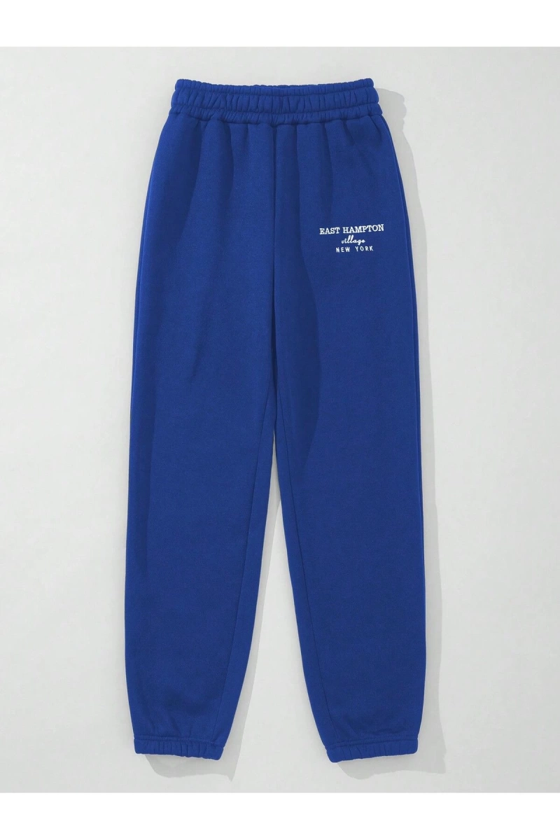 Letter Embroidery Thermal Lined 4 Mevsim Eşofman
