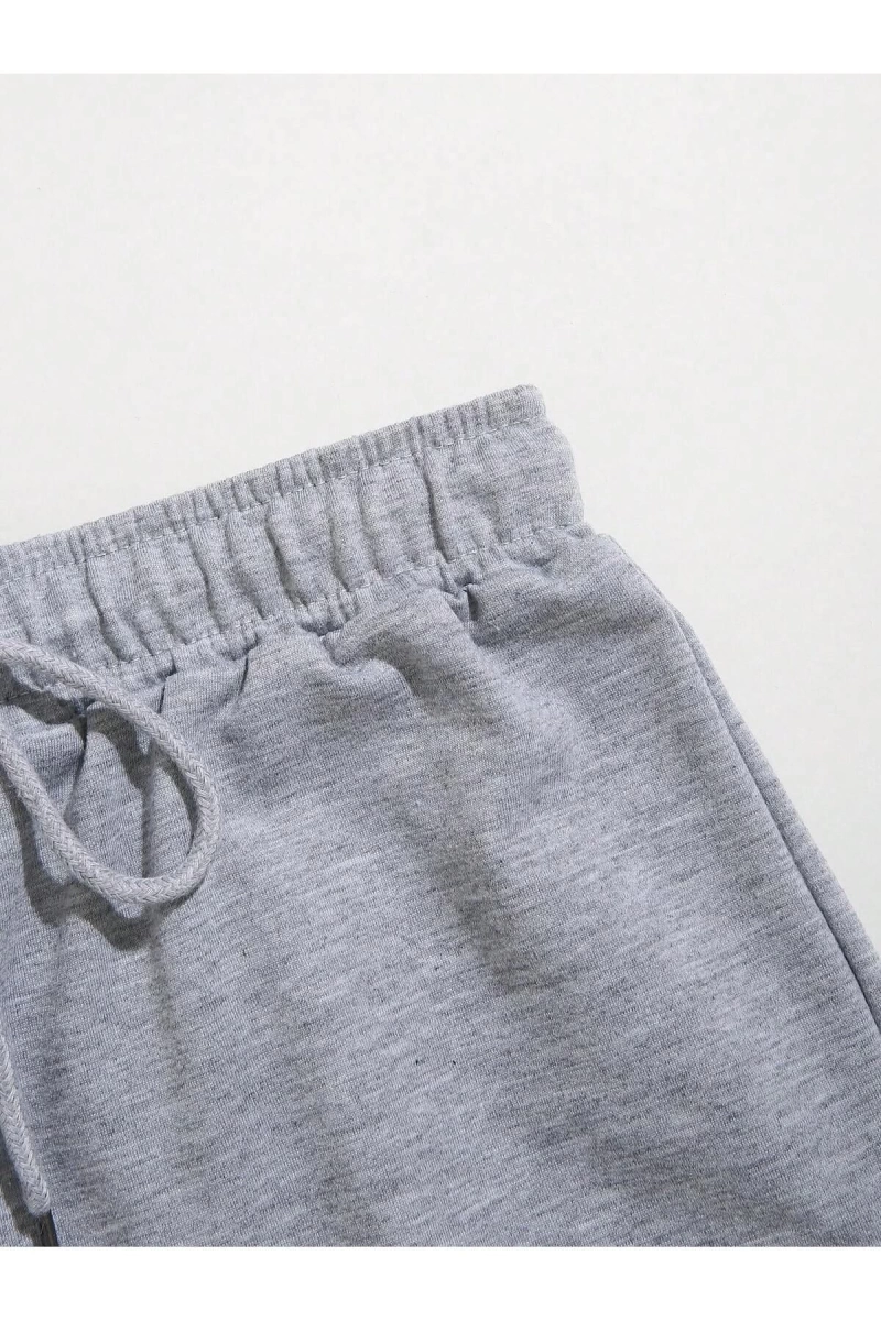 Letter Graphic Drawstring Waist Track Şort