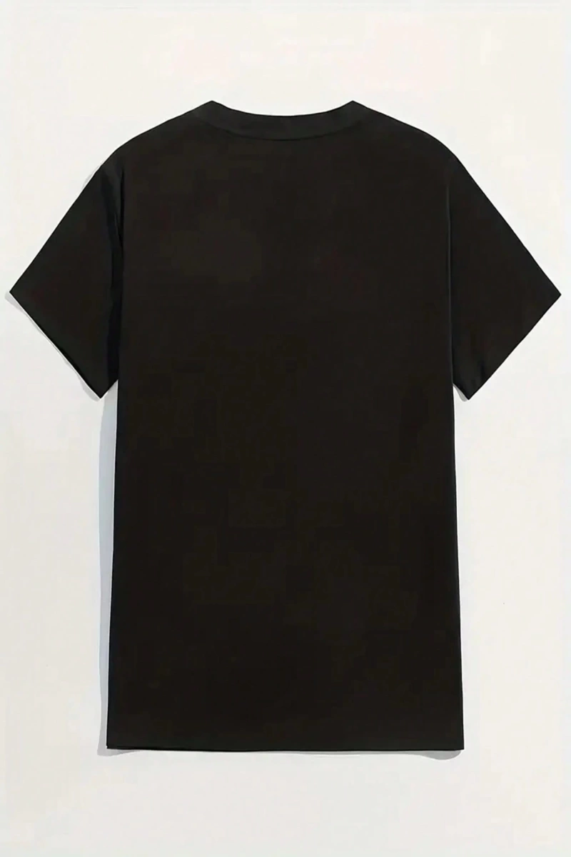 LHeurystic Erkek Günlük Spor Giyim Seti - Gülümseme Baskılı Rahat Polyester Karışımlı Tişört