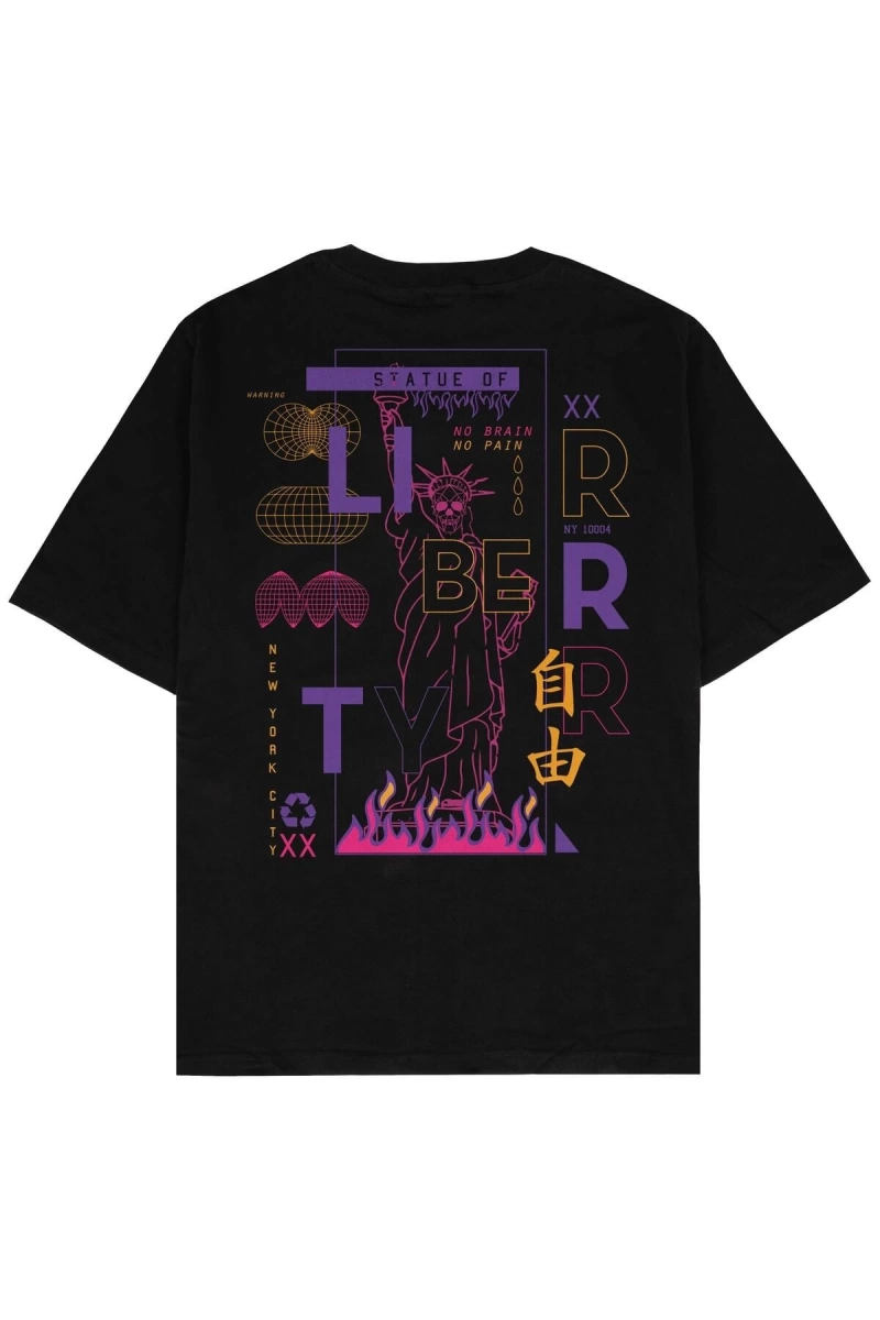 Liberta Siyah Oversize Unisex T-shirt