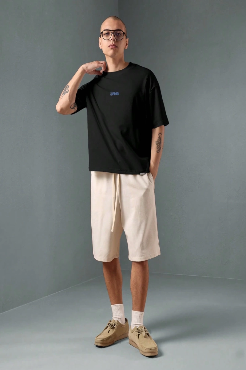 Los Angeles Casual Script T-Shirt Urban Streetwear Büyük Boy Rahat Üst Yaz Kaliforniya
