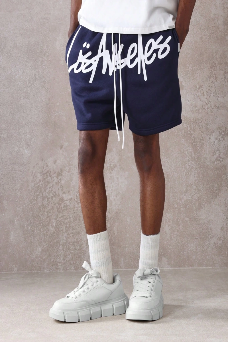 Los Angeles Grafikli Drop Crotch Kısa