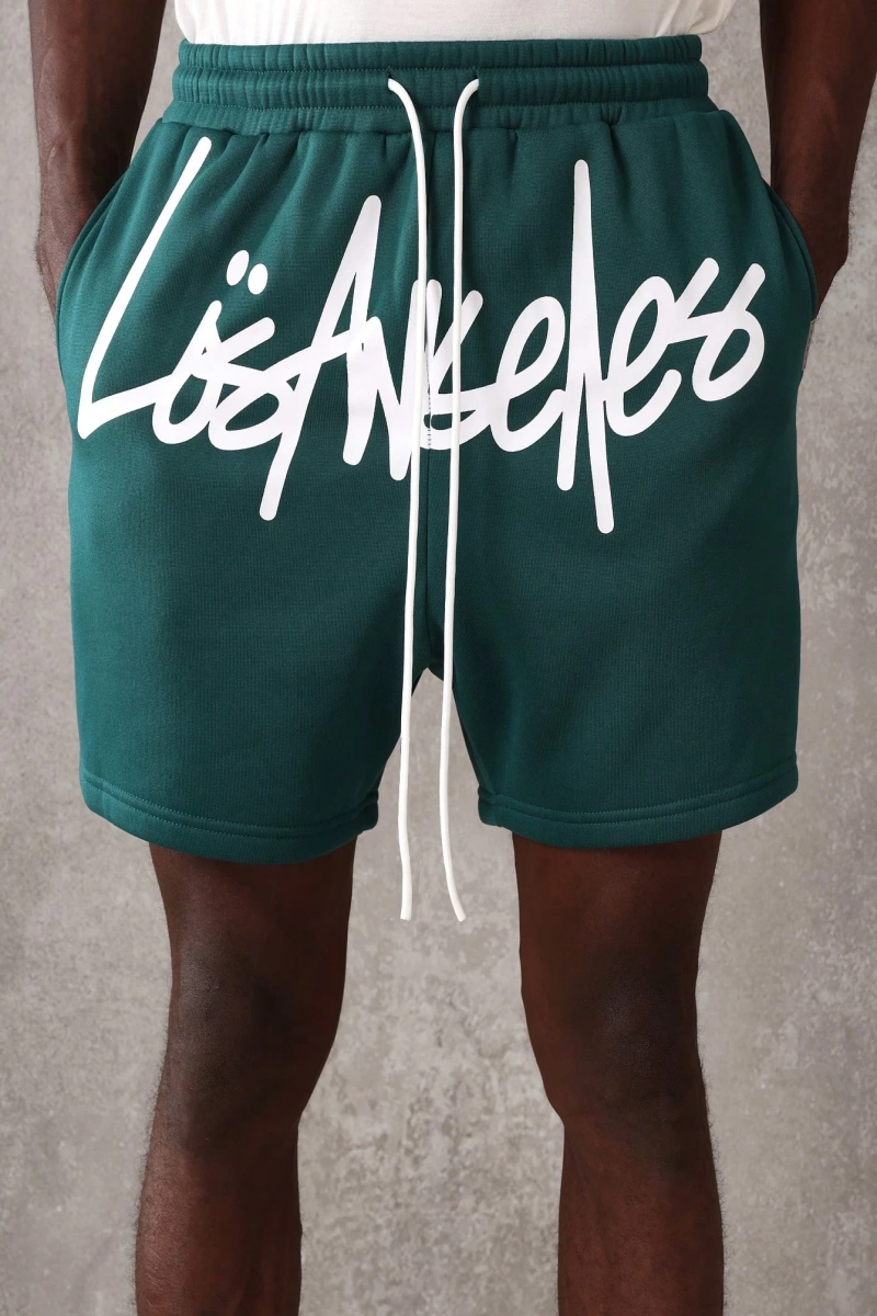 Los Angeles Grafikli Drop Crotch Kısa