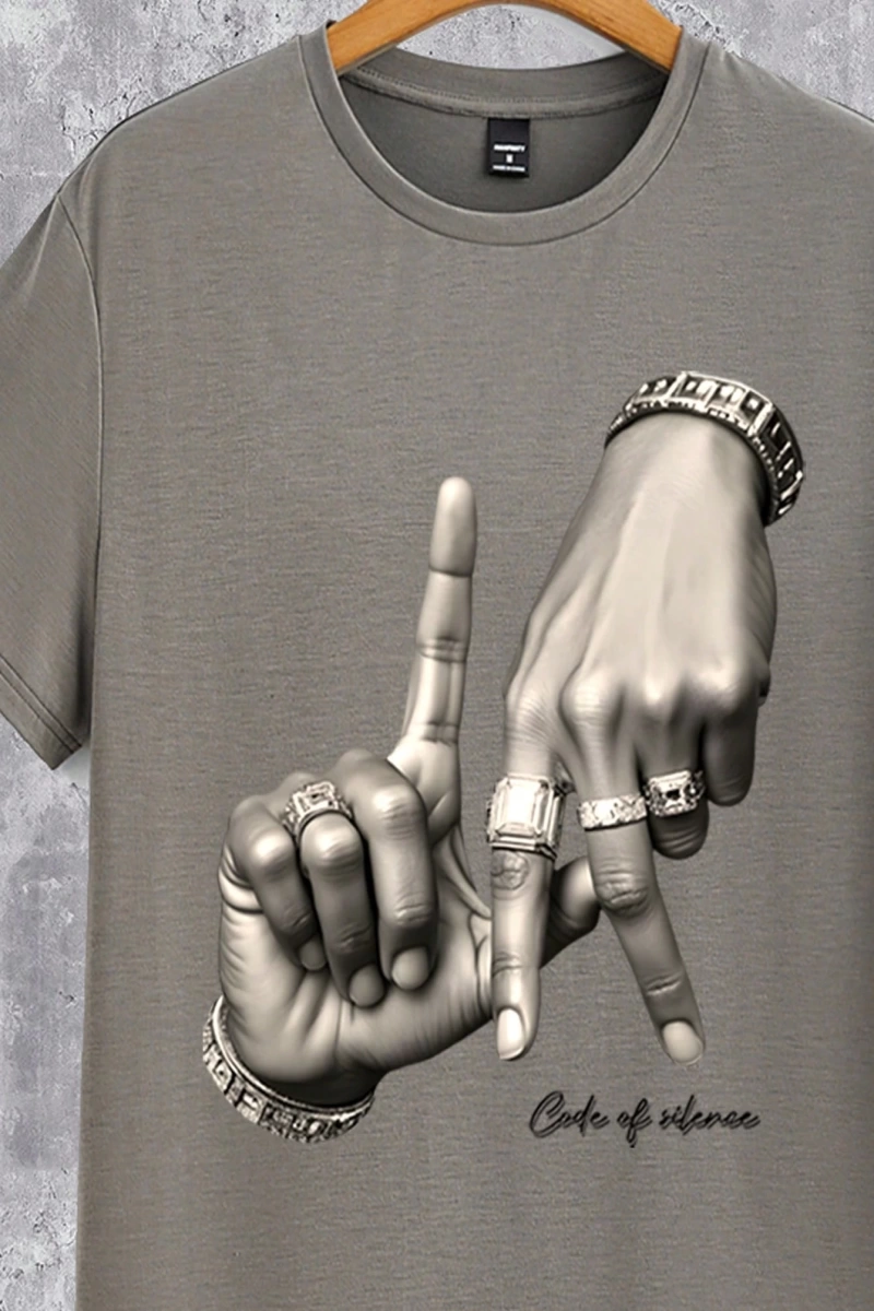 Los Angeles LA Harf Hareketi Logo Baskı Moda Sokak Giyim Erkek Siyah Tişört Se