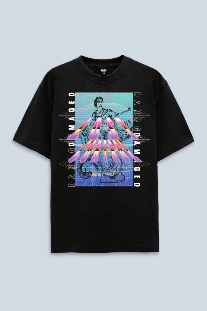 Lost Control Siyah Oversize Unisex T-shirt