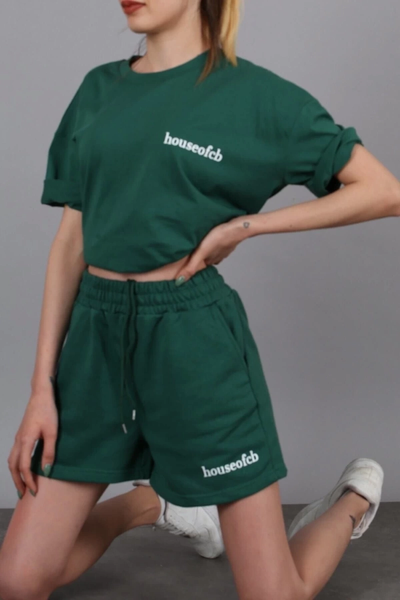 Madmext Mad Girls Yeşil Kadın Şort Takım Mg1410 MG1410