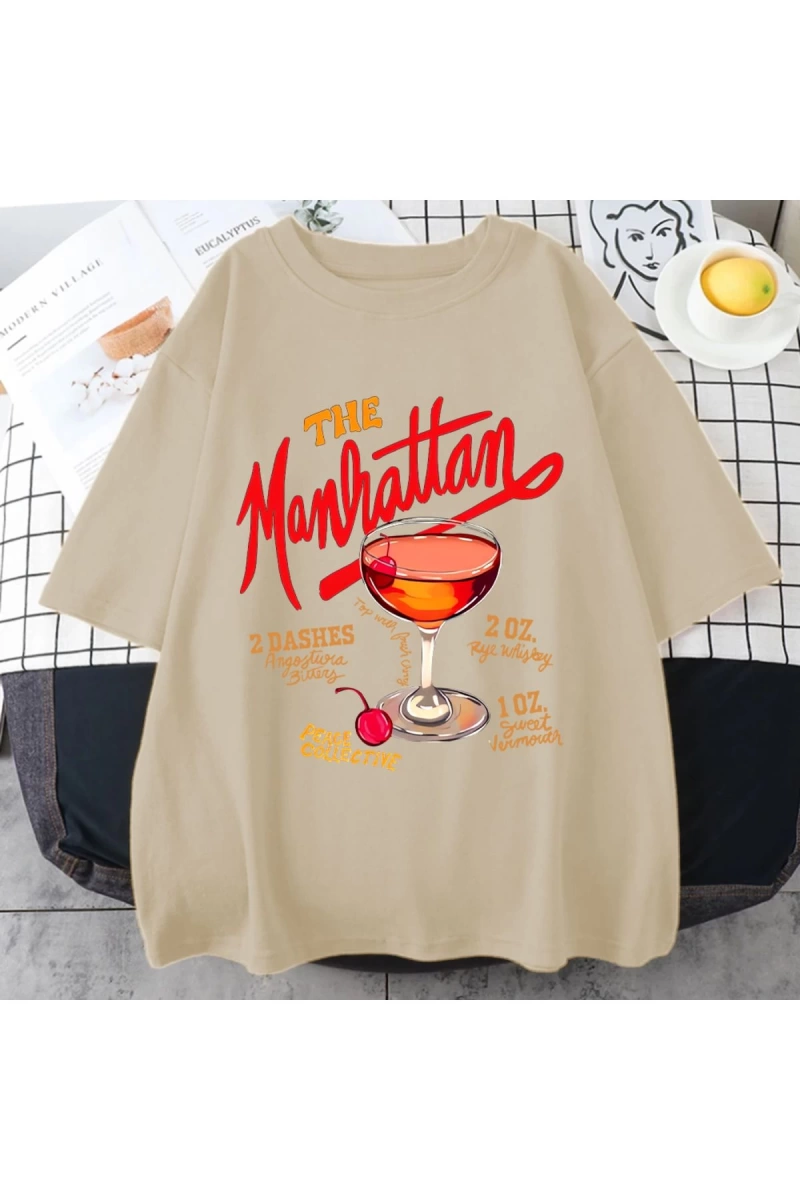 Manhattan Ağır vintage T erkek Kadın Moda Hip Hop streetwear Gevşek günlük kıyafetler