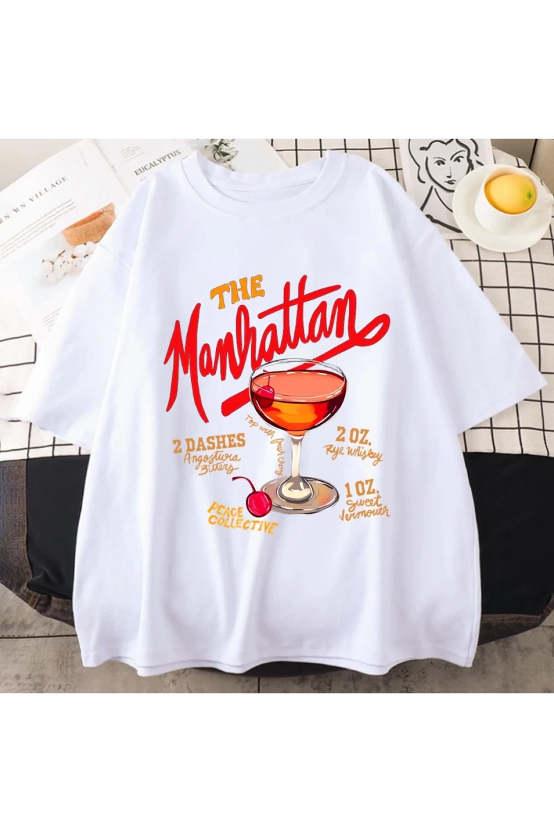 Manhattan Ağır vintage T erkek Kadın Moda Hip Hop streetwear Gevşek günlük kıyafetler