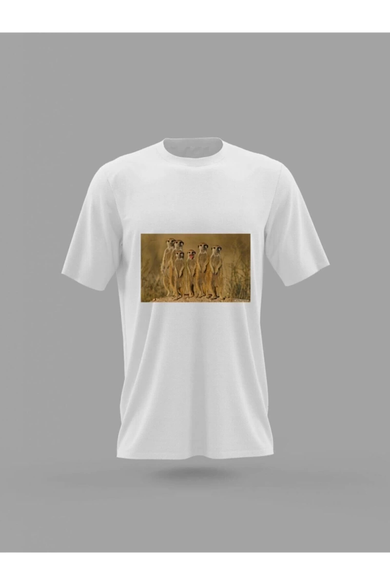 MAVİ Mirket Tatlı Komik Hayvanlar Baskılı T-shirt PNRMTSHRT4196